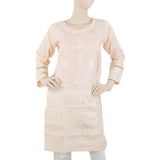 Women's Embroidered Kurti With Front Tassel - Peach, Women, Ready Kurtis, Chase Value, Chase Value