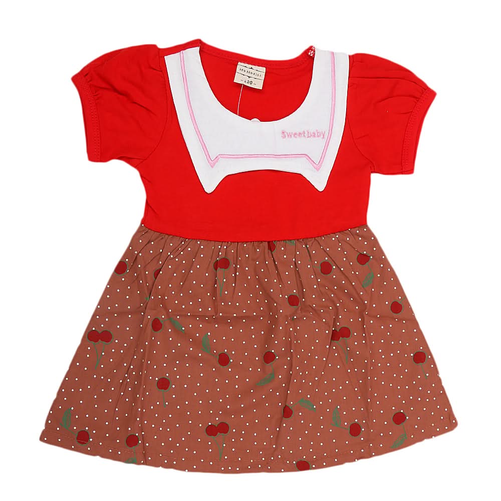 Newborn Girls Frock - Red, Kids, Newborn Girls Frocks, Chase Value, Chase Value