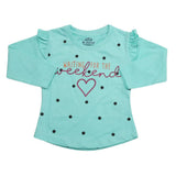 Girls Full Sleeves Jersey T-Shirt - Sea Green, Kids, Girls T-Shirts, Chase Value, Chase Value