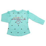 Girls Full Sleeves Jersey T-Shirt - Sea Green, Kids, Girls T-Shirts, Chase Value, Chase Value