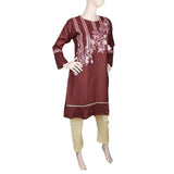 Women's Embroidered 2 Piece Suit - Dark Brown, Women, Shalwar Suits, Chase Value, Chase Value