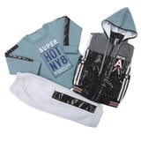 Boys 3 Piece Full Sleeves Suit - Steel Blue, Kids, Boys Sets And Suits, Chase Value, Chase Value