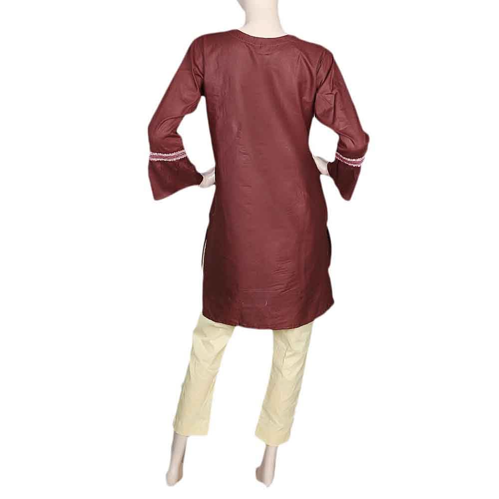 Women's Embroidered 2 Piece Suit - Dark Brown, Women, Shalwar Suits, Chase Value, Chase Value