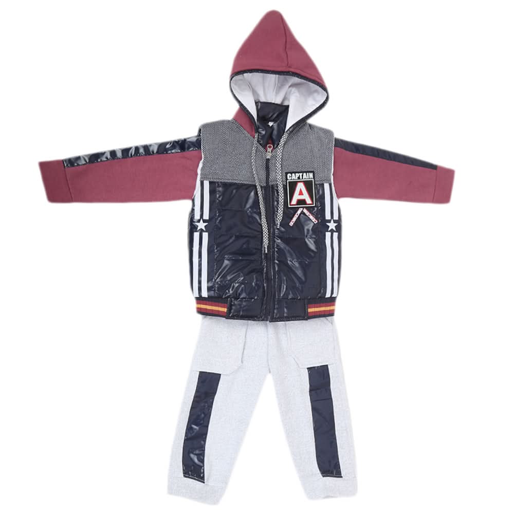 Boys 3 Piece Full Sleeves Suit - Purple, Kids, Boys Sets And Suits, Chase Value, Chase Value