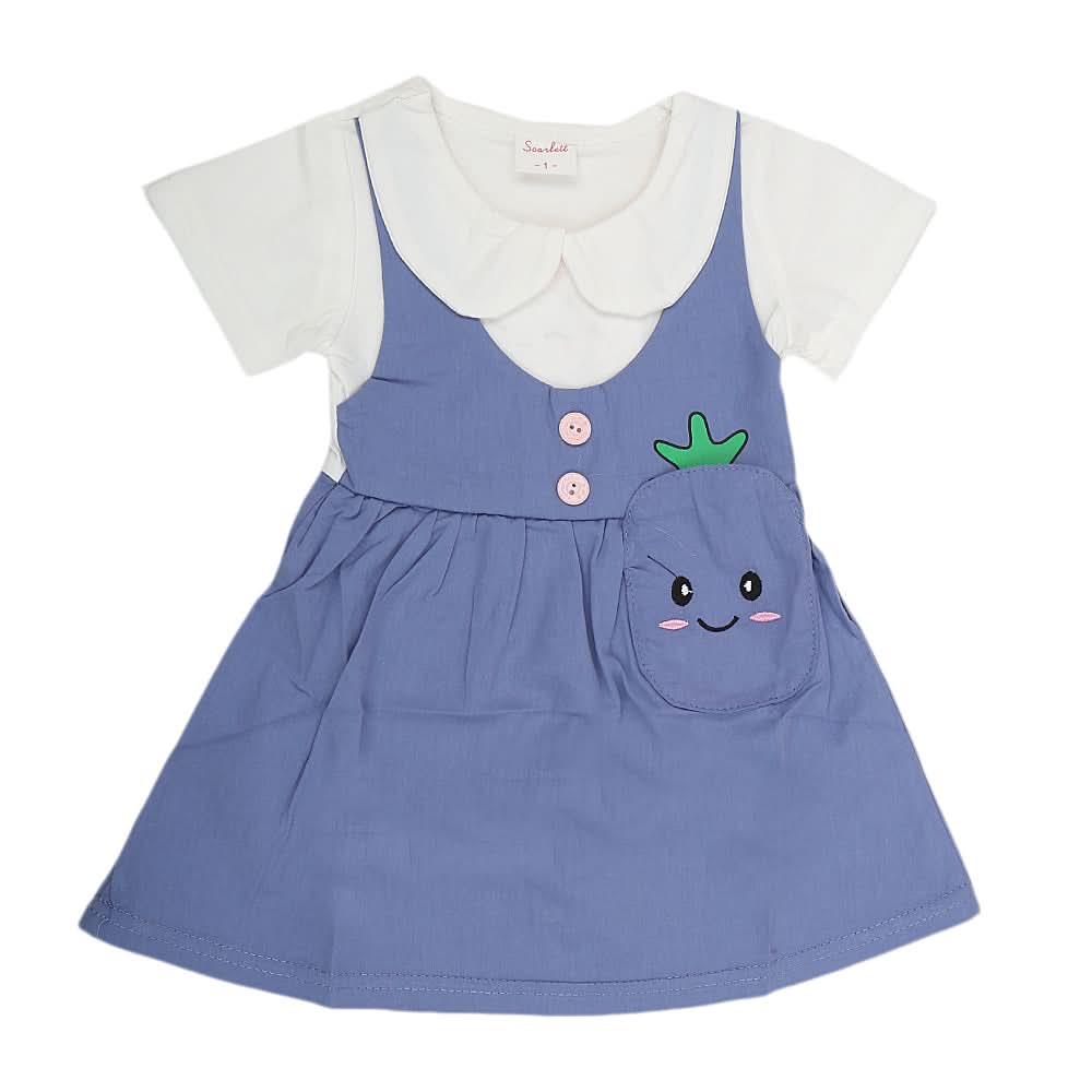 Newborn Girls Frock - Blue, Kids, NB Girls Frocks, Chase Value, Chase Value