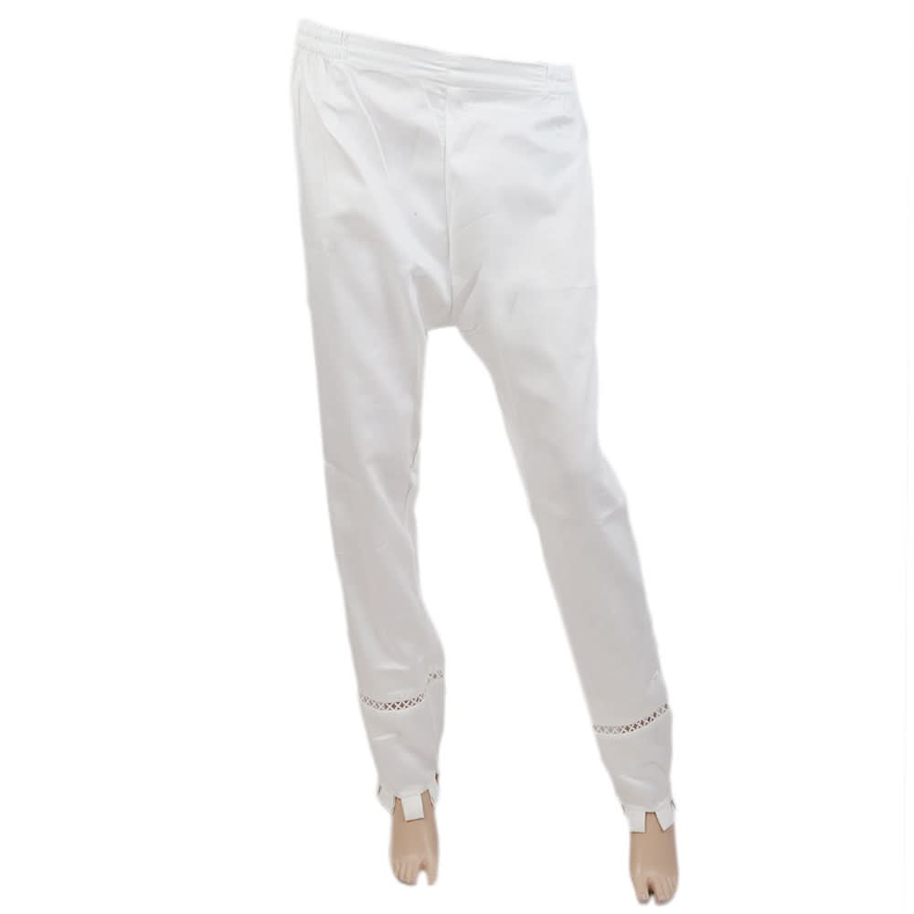 Women's Trouser With Lace - White, Women, Pants & Tights, Chase Value, Chase Value