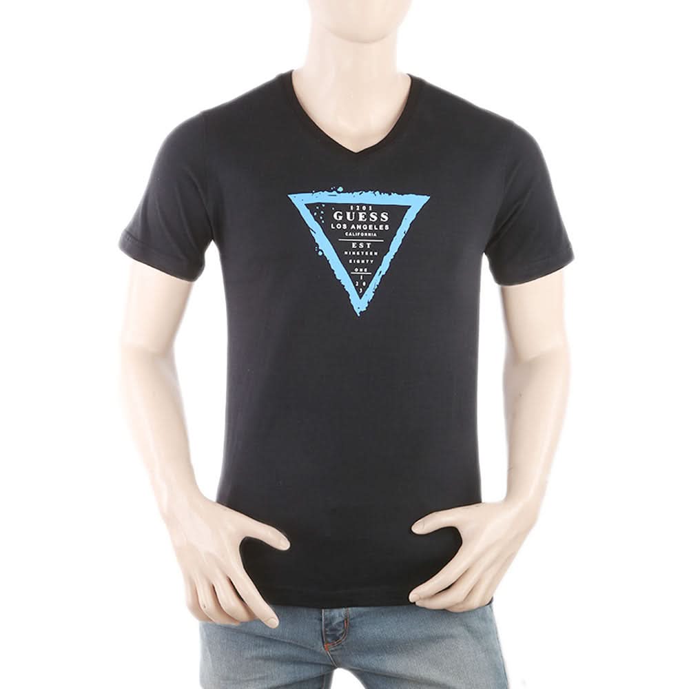 Men's Round Neck Half Sleeves T-Shirt - Black, Men, T-Shirts And Polos, Chase Value, Chase Value