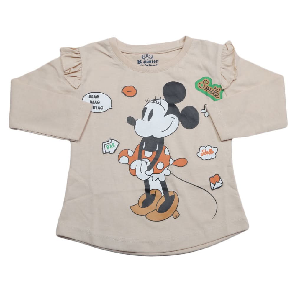 Girls Full Sleeves Jersey T-Shirt - Fawn, Kids, Girls T-Shirts, Chase Value, Chase Value