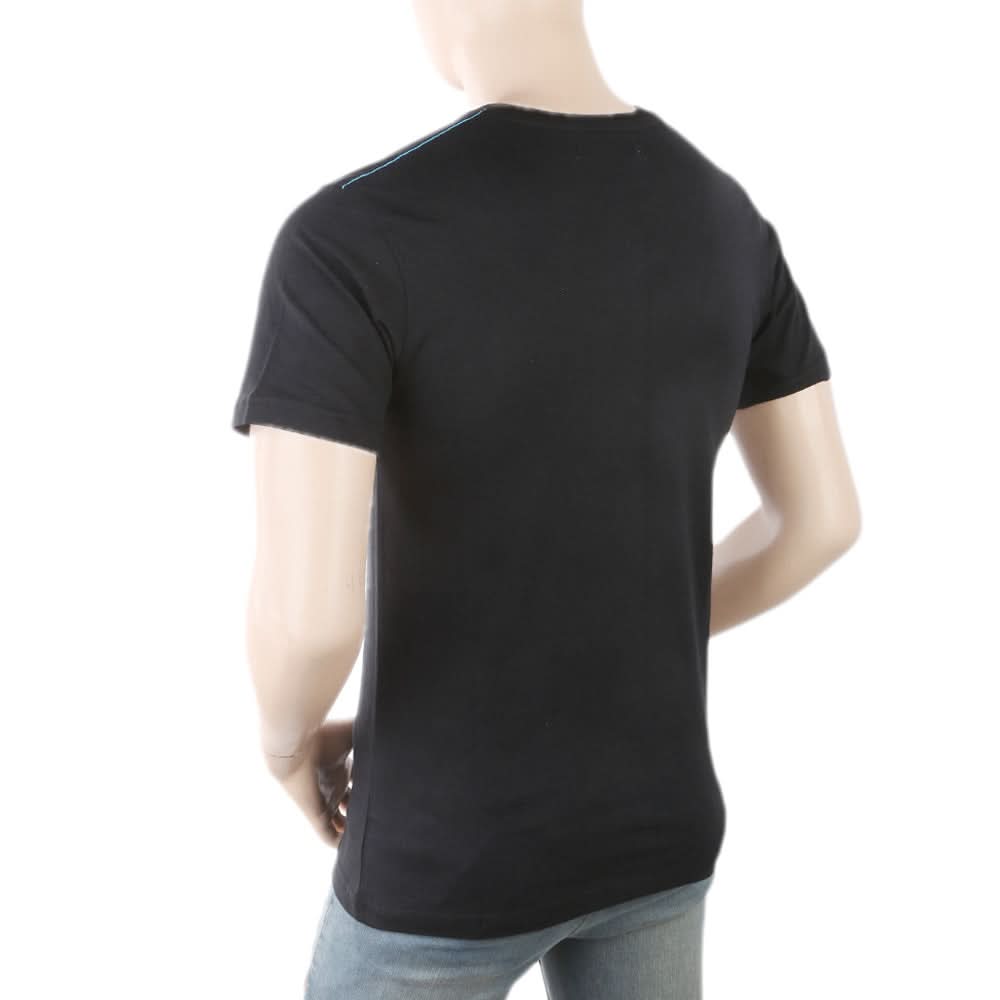 Men's Round Neck Half Sleeves T-Shirt - Black, Men, T-Shirts And Polos, Chase Value, Chase Value