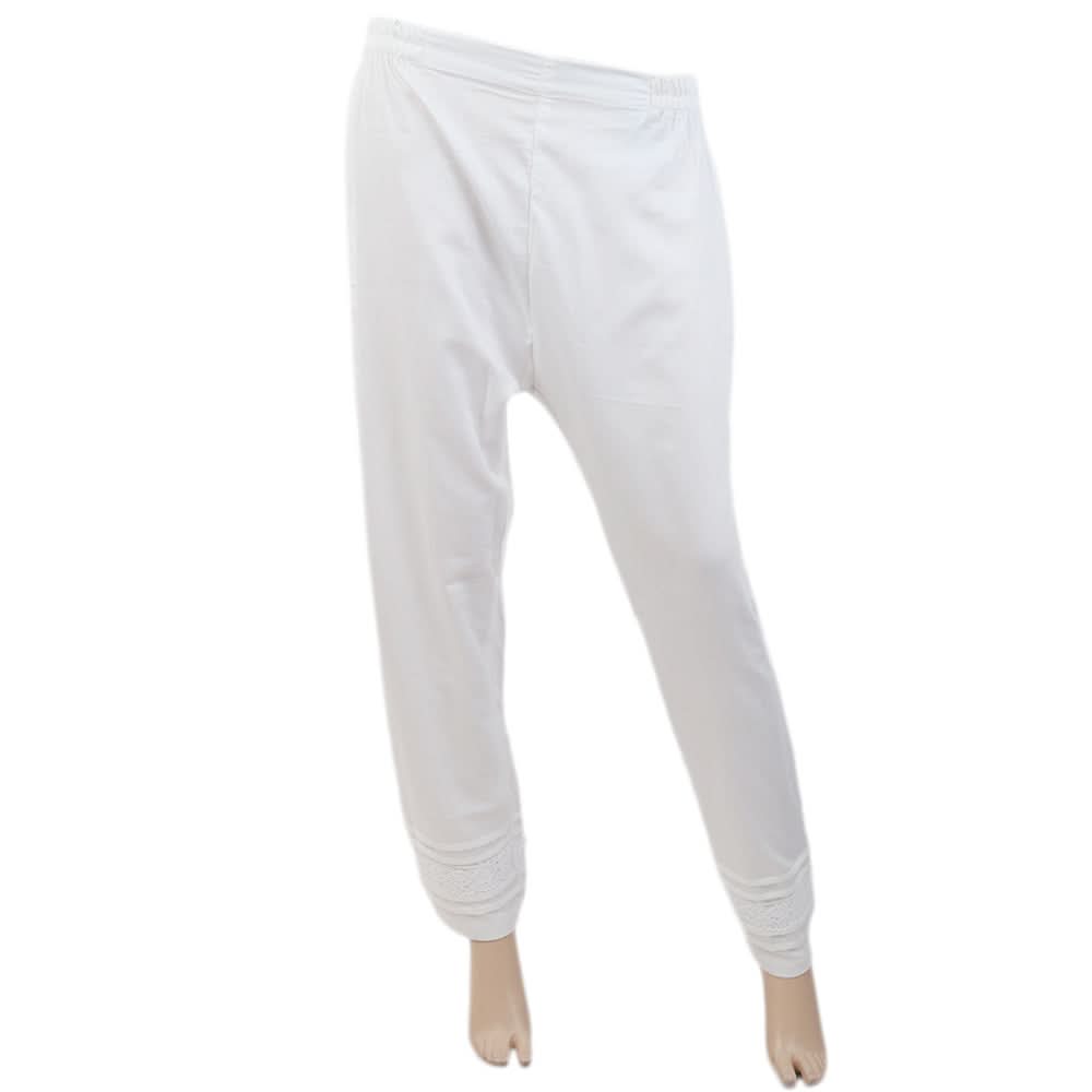 Women's Trouser With Plates & Lace - White, Women, Pants & Tights, Chase Value, Chase Value