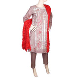 Women's Embroidered 3 Piece Suit - Brown, Women, Shalwar Suits, Chase Value, Chase Value