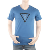 Men's Round Neck Half Sleeves T-Shirt - Steel Blue, Men, T-Shirts And Polos, Chase Value, Chase Value