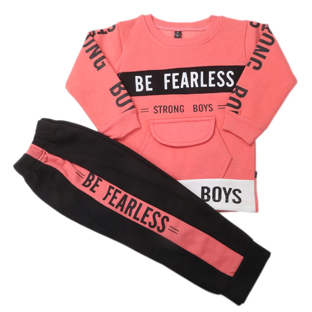 Boys Fleece Full Sleeves Suit - Pink, Kids, Boys Sets And Suits, Chase Value, Chase Value
