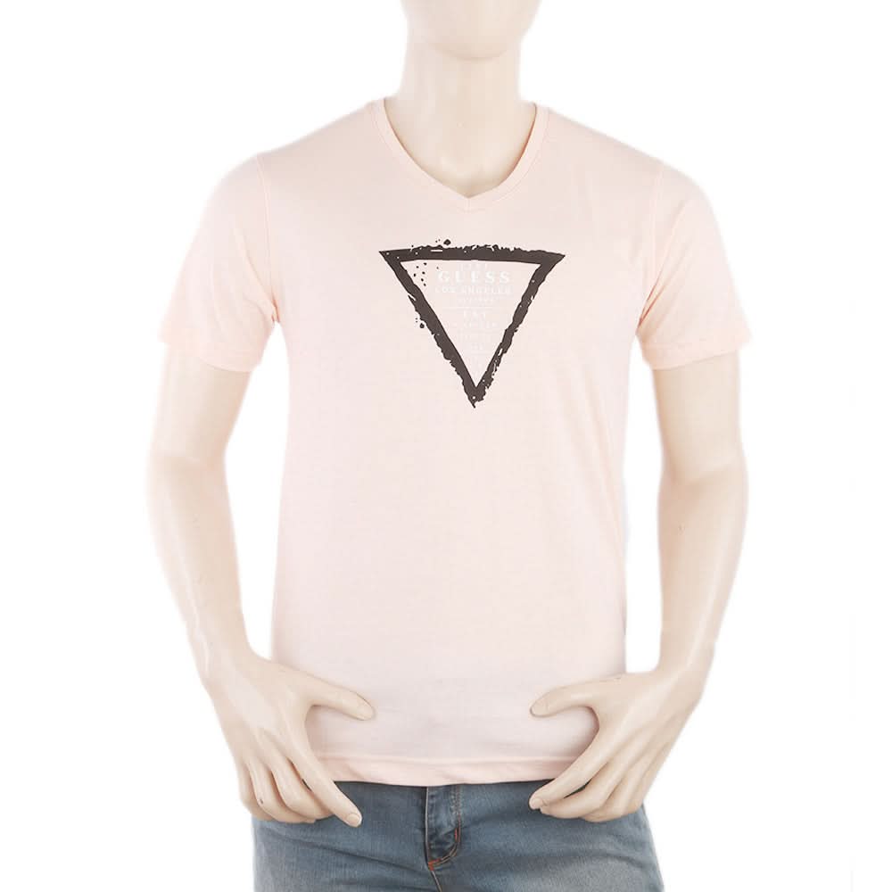 Men's Round Neck Half Sleeves T-Shirt - Peach, Men, T-Shirts And Polos, Chase Value, Chase Value