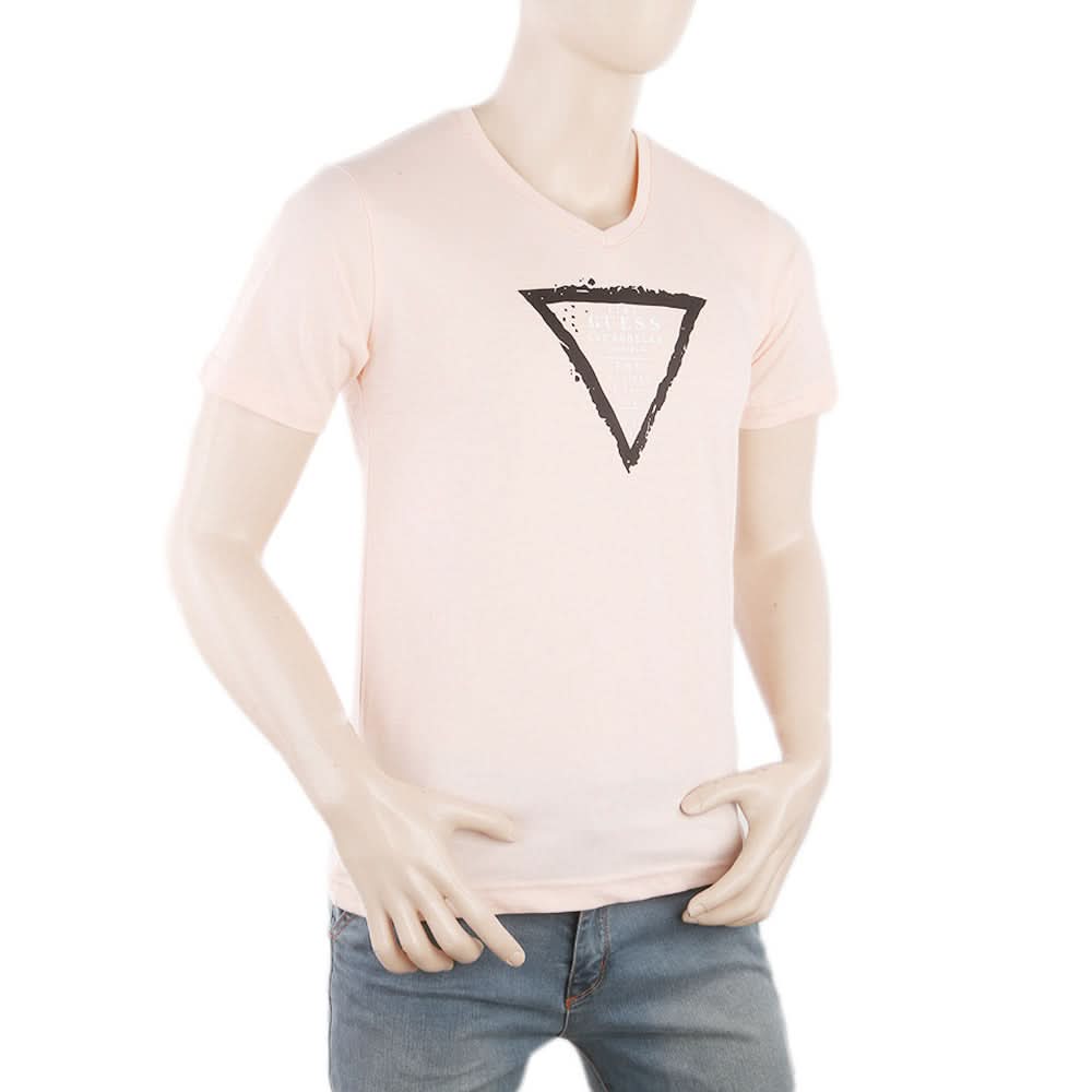 Men's Round Neck Half Sleeves T-Shirt - Peach, Men, T-Shirts And Polos, Chase Value, Chase Value