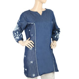 Women's Embroidered Denim Kurti - Dark Blue, Women, Ready Kurtis, Chase Value, Chase Value