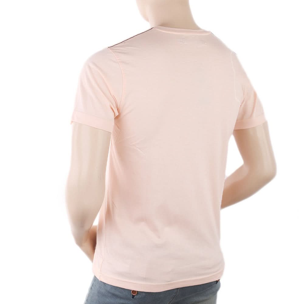 Men's Round Neck Half Sleeves T-Shirt - Peach, Men, T-Shirts And Polos, Chase Value, Chase Value