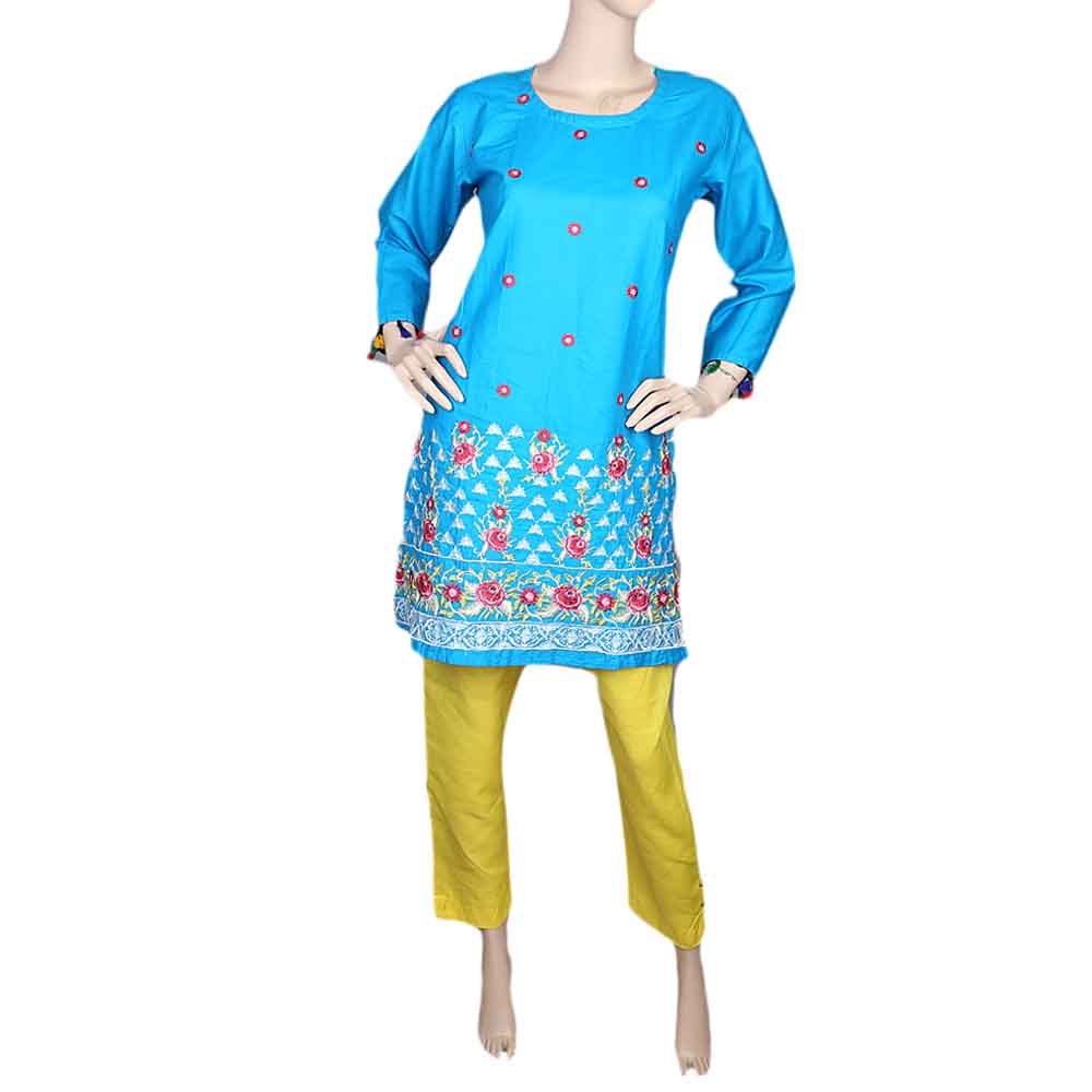 Women's Embroidered 2 Piece Suit - Blue, Women, Shalwar Suits, Chase Value, Chase Value