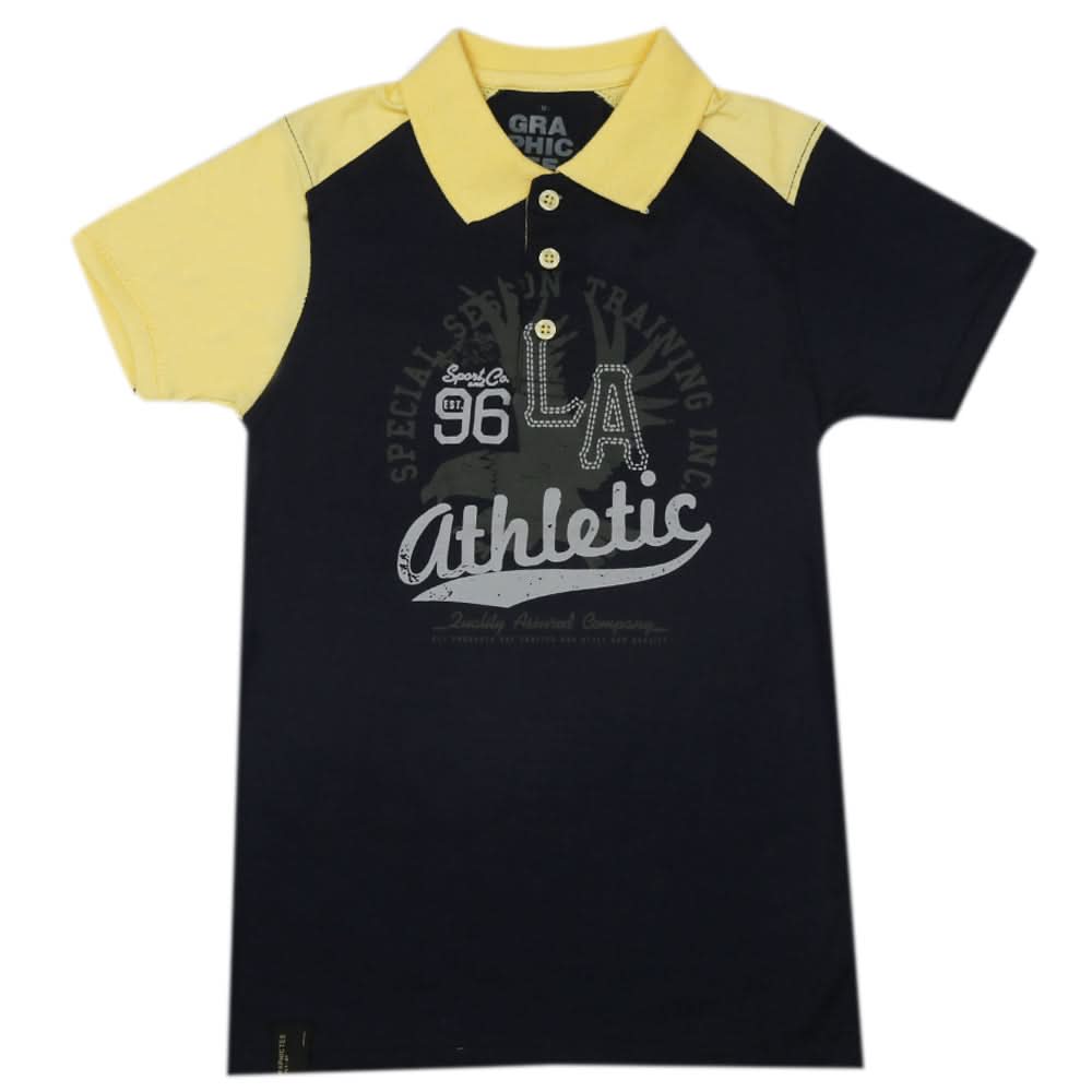 Boys Half Sleeves Polo T-Shirt - Lemon, Boys T-Shirts, Chase Value, Chase Value
