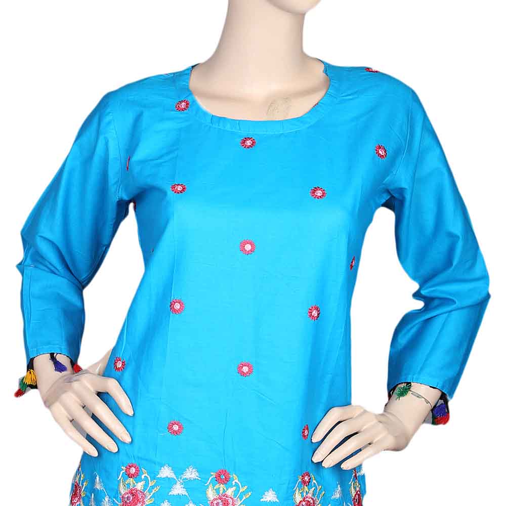 Women's Embroidered 2 Piece Suit - Blue, Women, Shalwar Suits, Chase Value, Chase Value