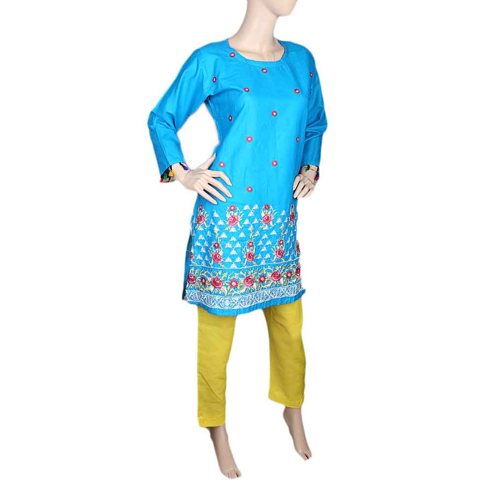 Women's Embroidered 2 Piece Suit - Blue, Women, Shalwar Suits, Chase Value, Chase Value