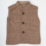 Boys Jute Waist Coat - Brown, Kids, Boys Waistcoats, Chase Value, Chase Value