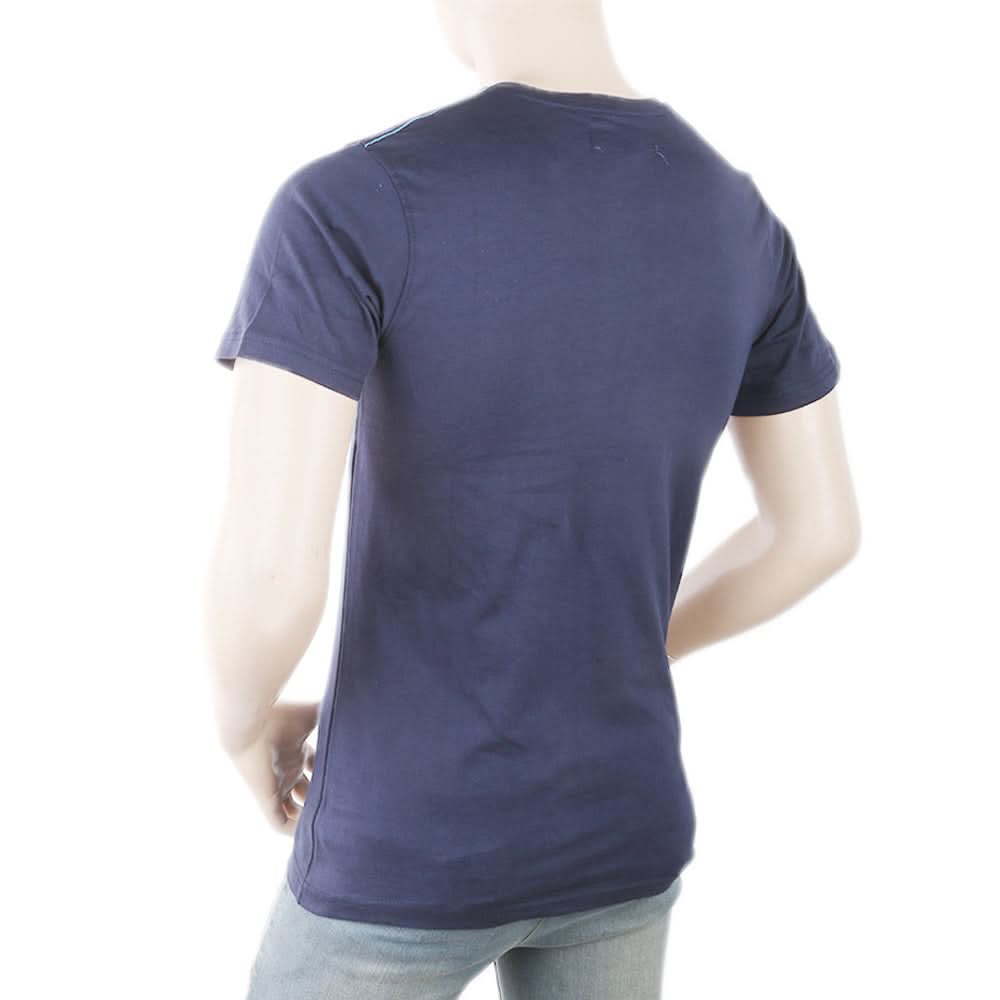 Men's Round Neck Half Sleeves T-Shirt - Navy Blue, Men, T-Shirts And Polos, Chase Value, Chase Value