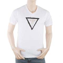 Men's Round Neck Half Sleeves T-Shirt - White, Men, T-Shirts And Polos, Chase Value, Chase Value