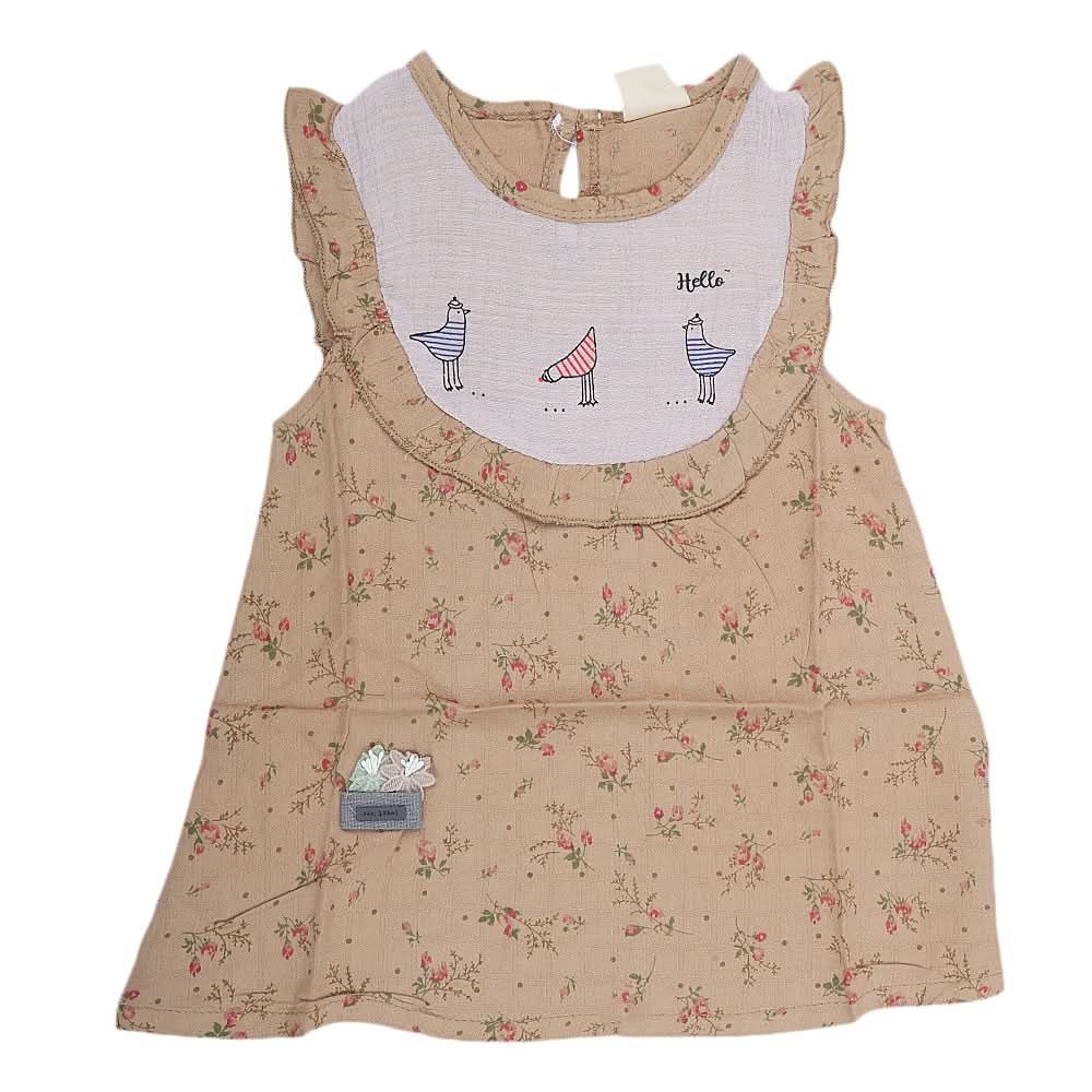 Newborn Girls Frock - Brown, Kids, Newborn Girls Frocks, Chase Value, Chase Value