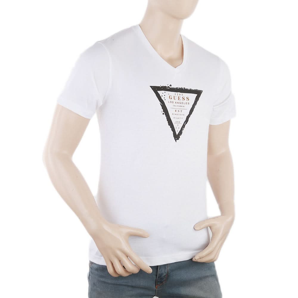 Men's Round Neck Half Sleeves T-Shirt - White, Men, T-Shirts And Polos, Chase Value, Chase Value