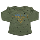 Girls Full Sleeves Jersey T-Shirt - Green, Kids, Girls T-Shirts, Chase Value, Chase Value