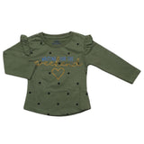 Girls Full Sleeves Jersey T-Shirt - Green, Kids, Girls T-Shirts, Chase Value, Chase Value