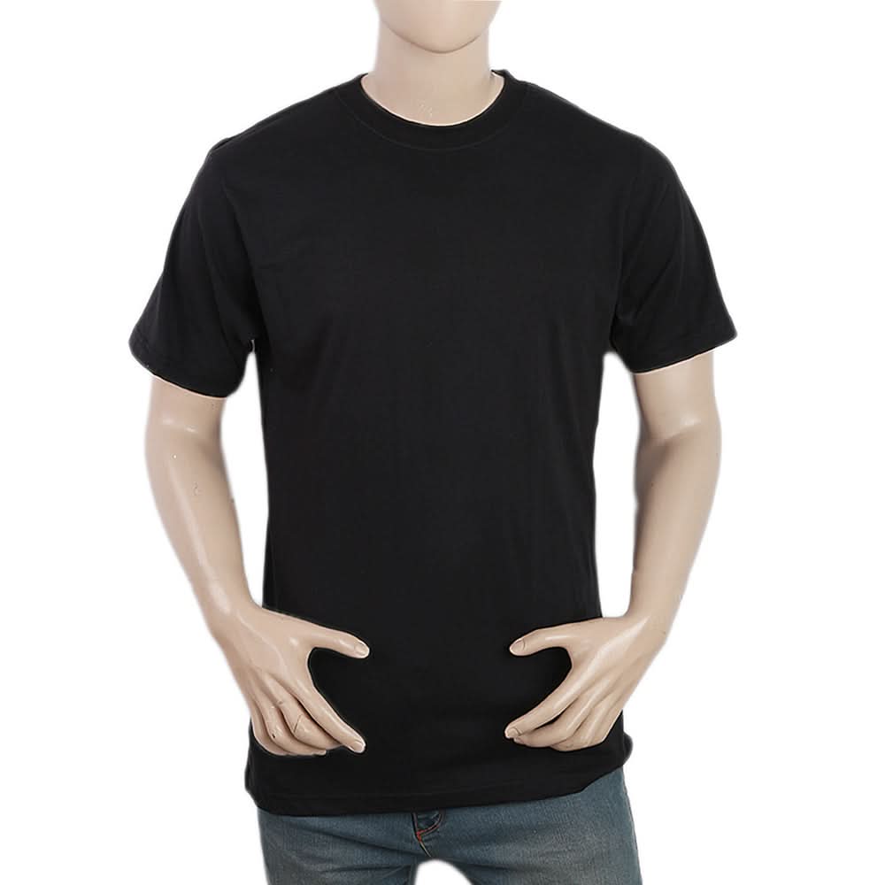 Men's Half Sleeves Round Neck Printed T-Shirt - Black, Men, T-Shirts And Polos, Chase Value, Chase Value