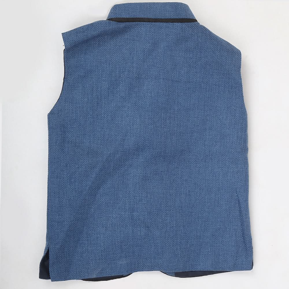 Boys Jute Fancy Waist Coat - Steel Blue, Kids, Boys Waistcoats, Chase Value, Chase Value