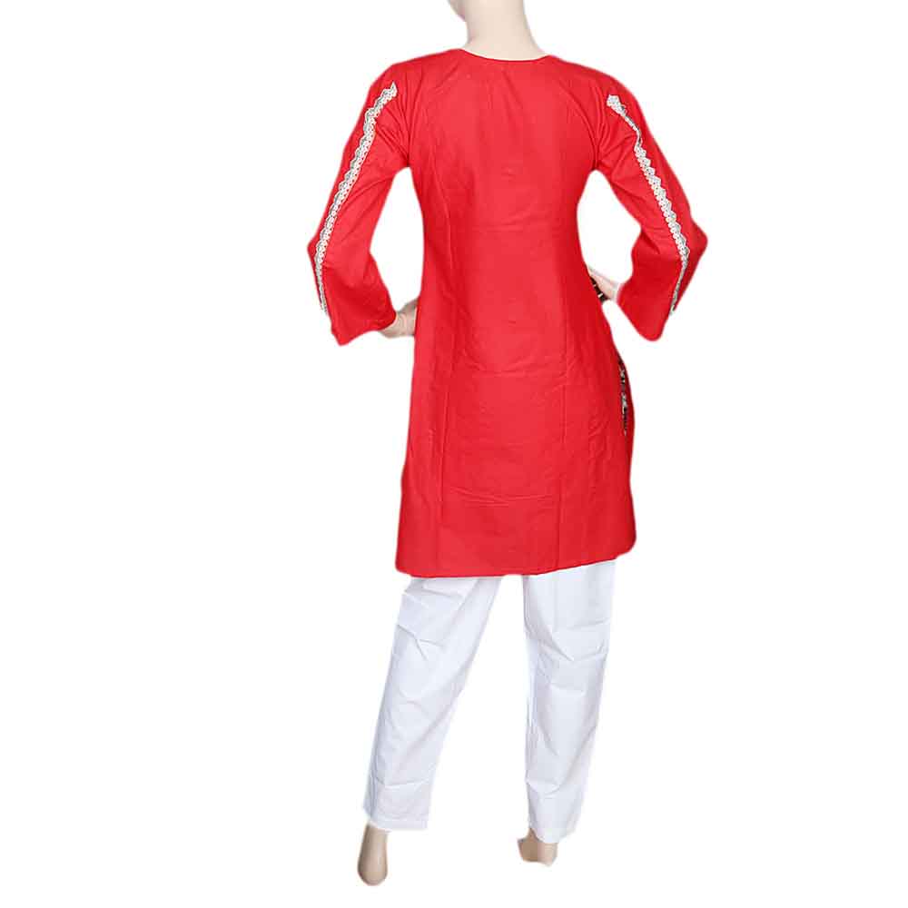 Women's Embroidered 2 Piece Suit - Red, Women, Shalwar Suits, Chase Value, Chase Value