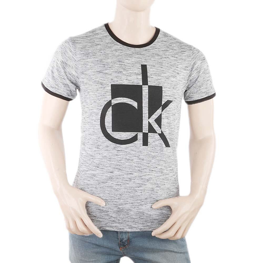 Men's Round Neck Half Sleeves T-Shirt - Grey, Men, T-Shirts And Polos, Chase Value, Chase Value