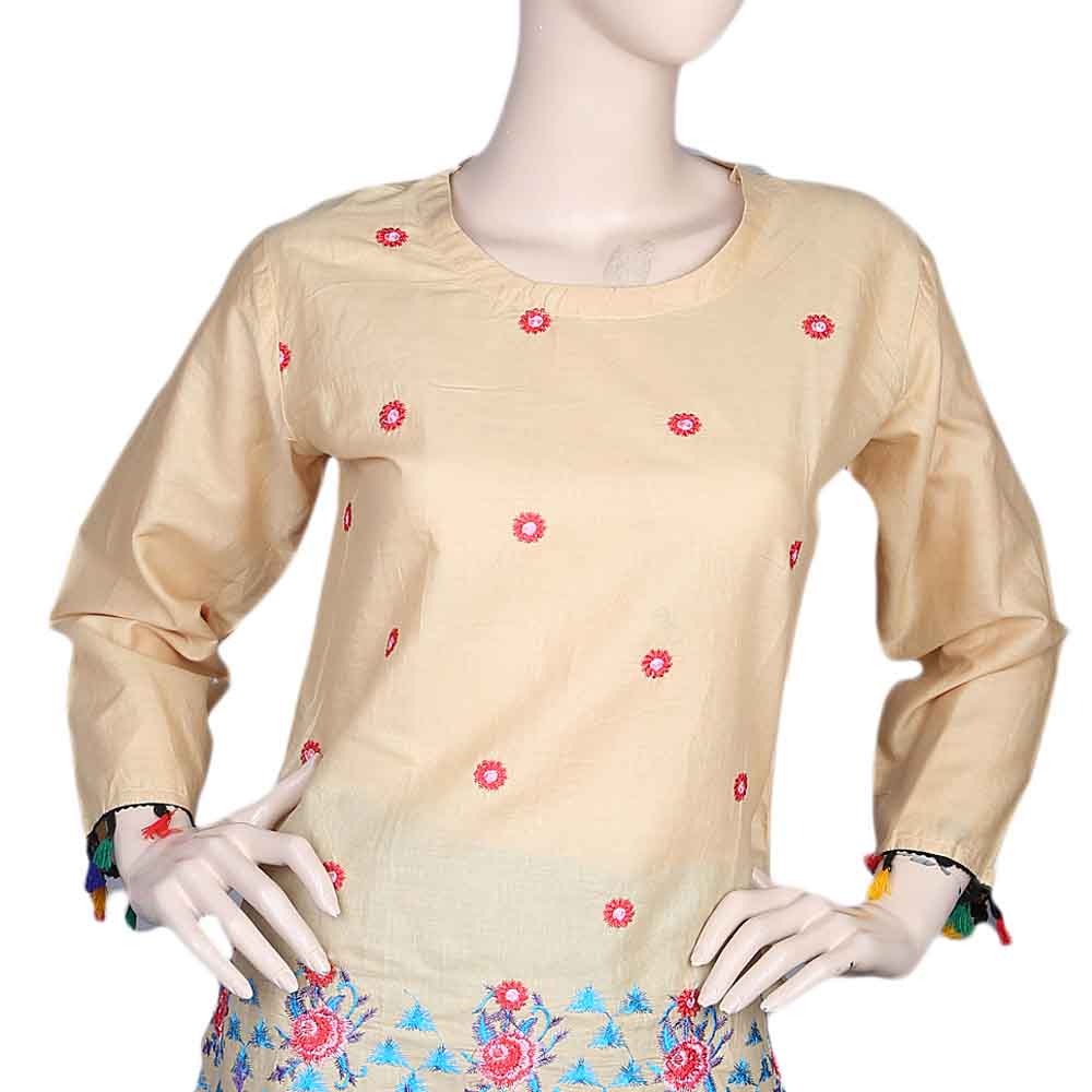 Women's Embroidered 2 Piece Suit - Skin, Women, Shalwar Suits, Chase Value, Chase Value