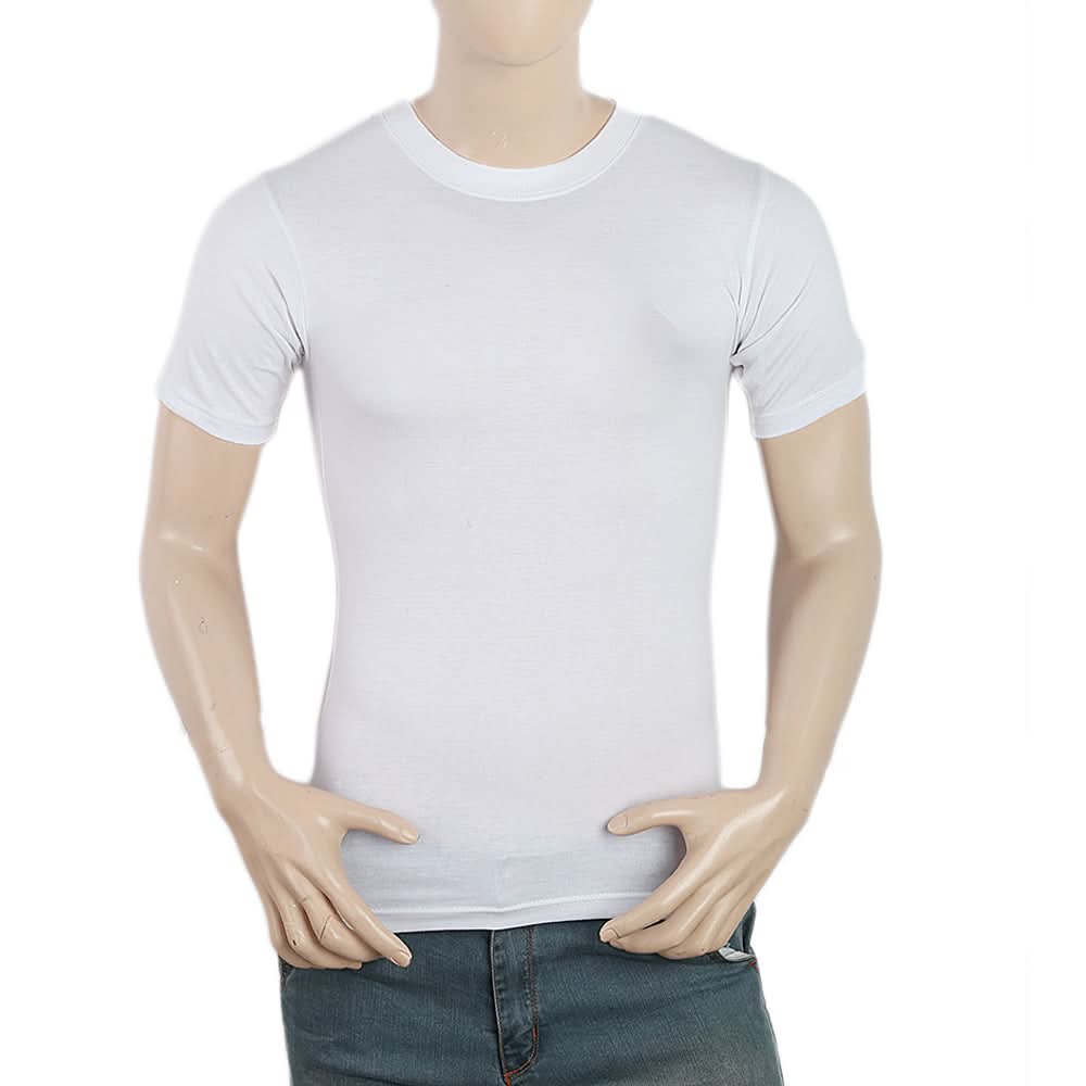 Men's Half Sleeves Round Neck Printed T-Shirt - White, Men, T-Shirts And Polos, Chase Value, Chase Value