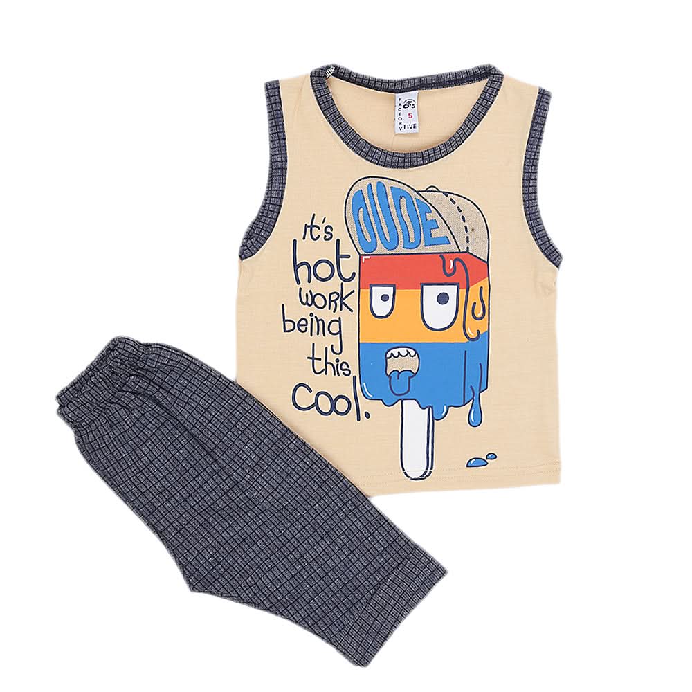 Boys Sando Suit - Camel, Kids, Boys Sando, Chase Value, Chase Value