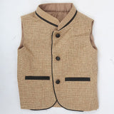 Boys Jute Fancy Waist Coat - Camel, Kids, Boys Waistcoats, Chase Value, Chase Value