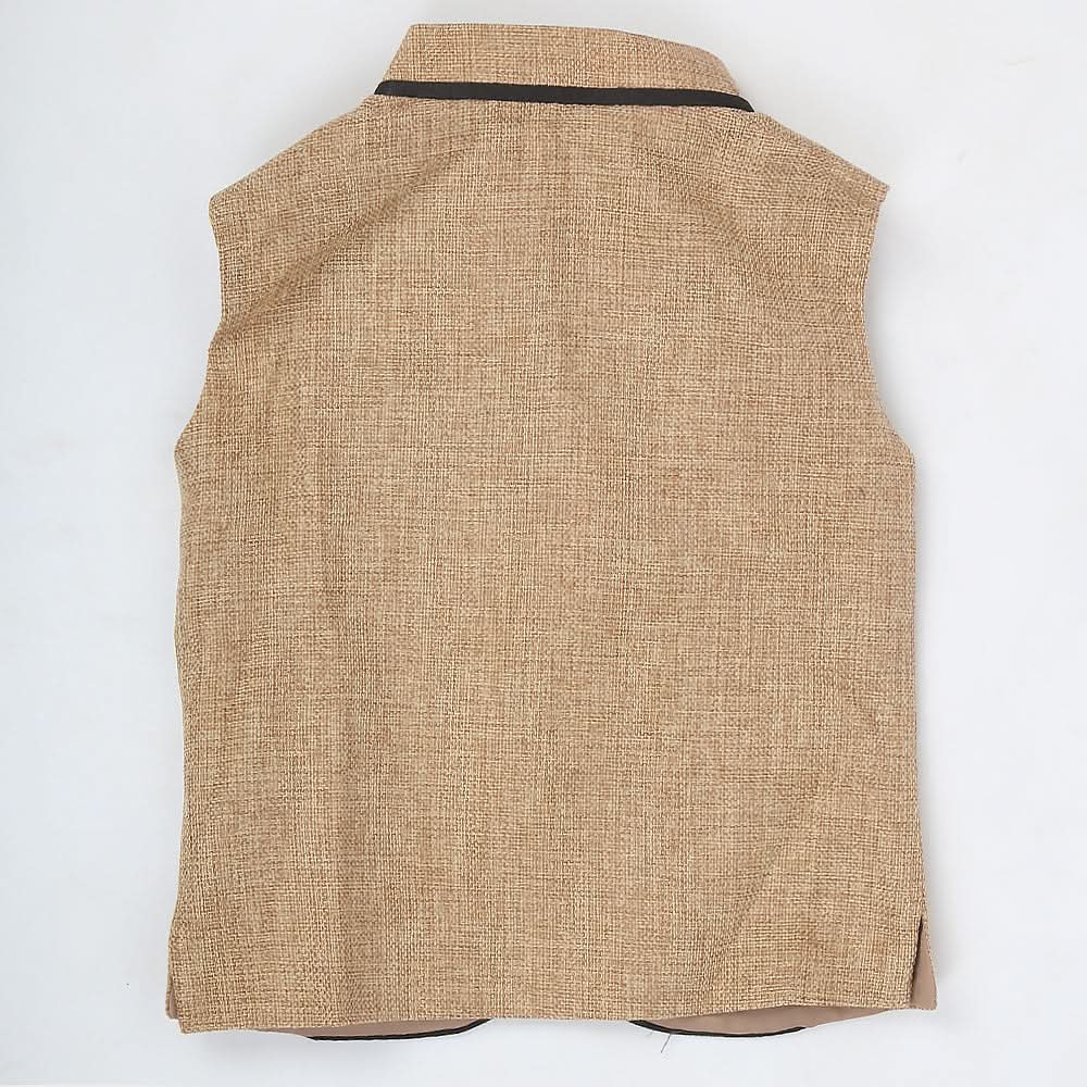 Boys Jute Fancy Waist Coat - Camel, Kids, Boys Waistcoats, Chase Value, Chase Value