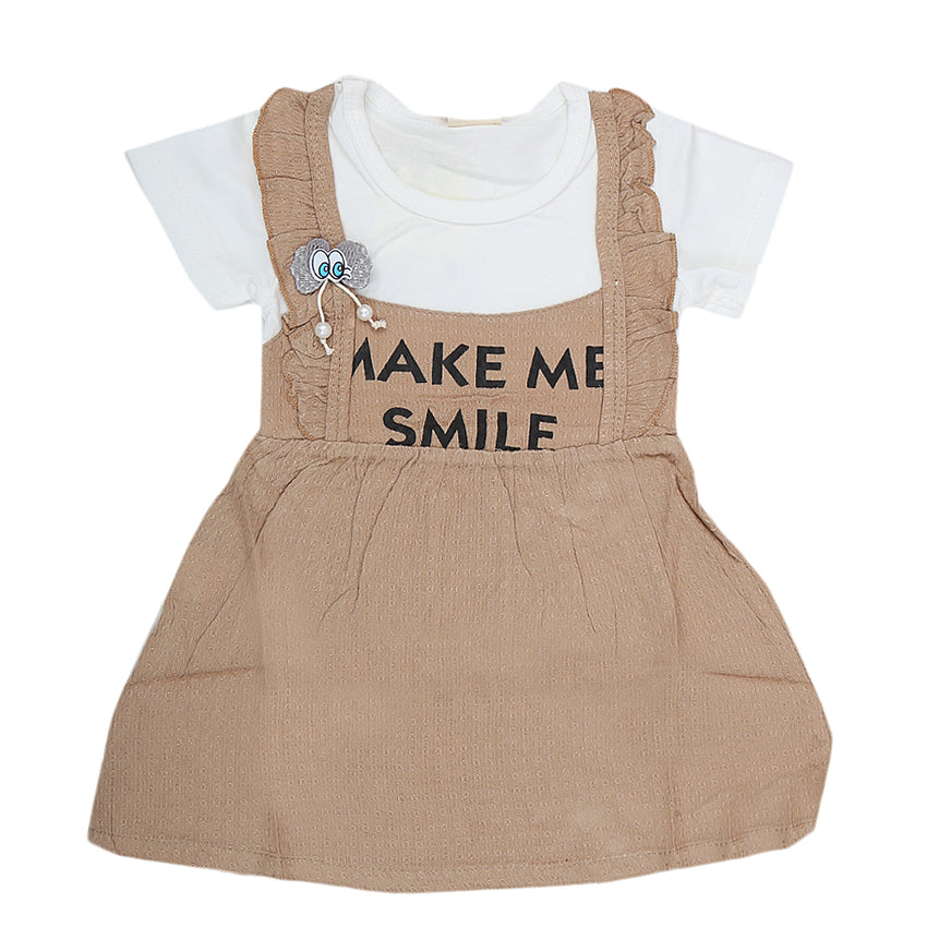 Newborn Girls Frock - Brown, Kids, NB Girls Frocks, Chase Value, Chase Value