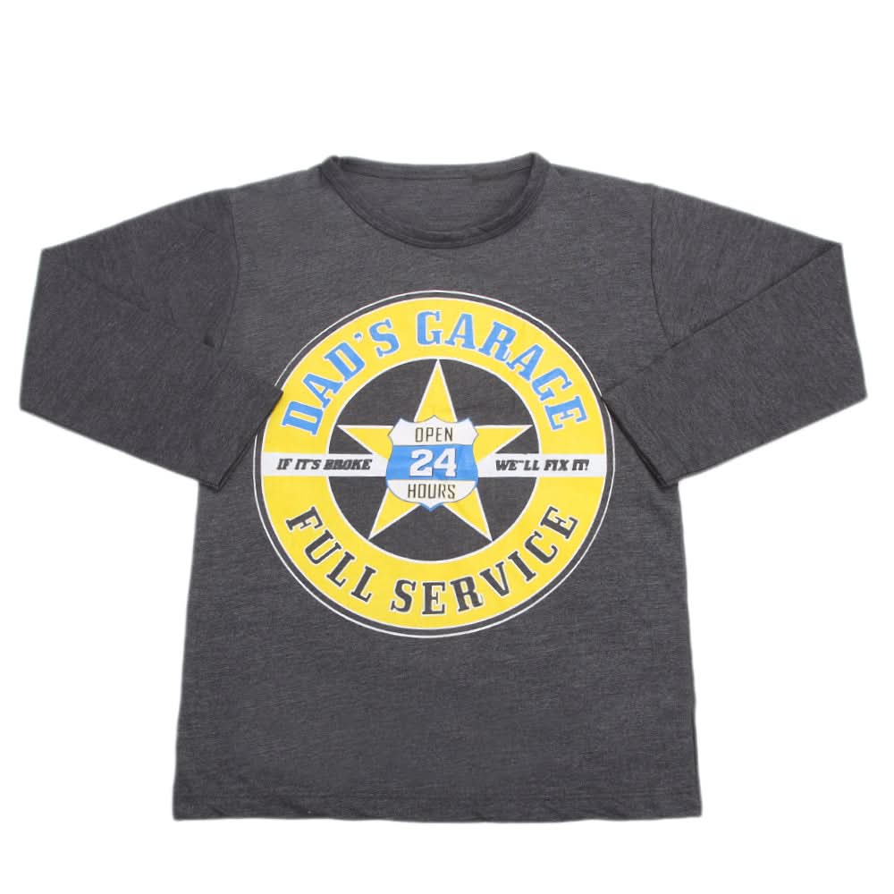 Boys Full Sleeves T-Shirt  8742 - Dark Grey, Kids, Boys T-Shirts, Chase Value, Chase Value