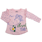 Girls Full Sleeves Jersey T-Shirt - Light Pink, Kids, Girls T-Shirts, Chase Value, Chase Value