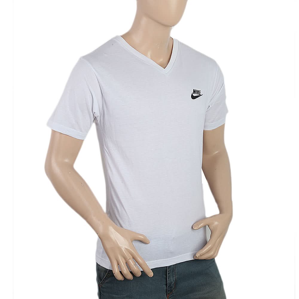 Men's Half Sleeves Round Neck Printed T-Shirt - White, Men, T-Shirts And Polos, Chase Value, Chase Value