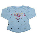 Girls Full Sleeves Jersey T-Shirt - Blue, Kids, Girls T-Shirts, Chase Value, Chase Value