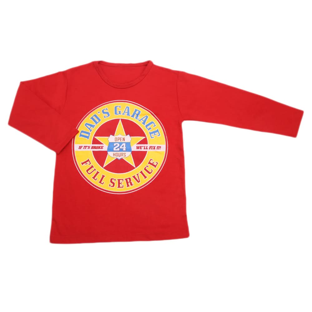 Boys Full Sleeves T-Shirt  8742 - Red, Kids, Boys T-Shirts, Chase Value, Chase Value