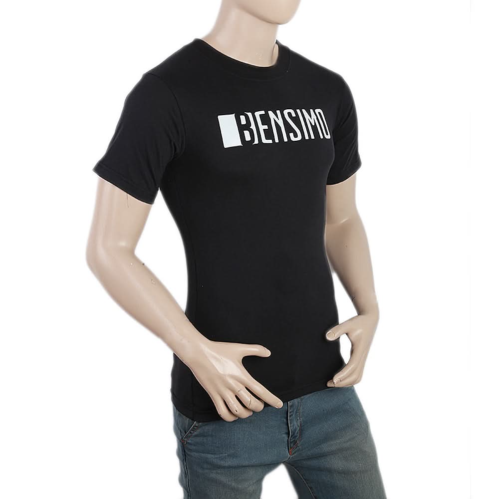 Men's Half Sleeves Round Neck Printed T-Shirt - Black, Men, T-Shirts And Polos, Chase Value, Chase Value