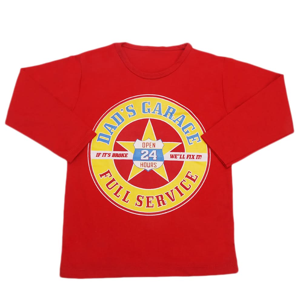 Boys Full Sleeves T-Shirt  8742 - Red, Kids, Boys T-Shirts, Chase Value, Chase Value
