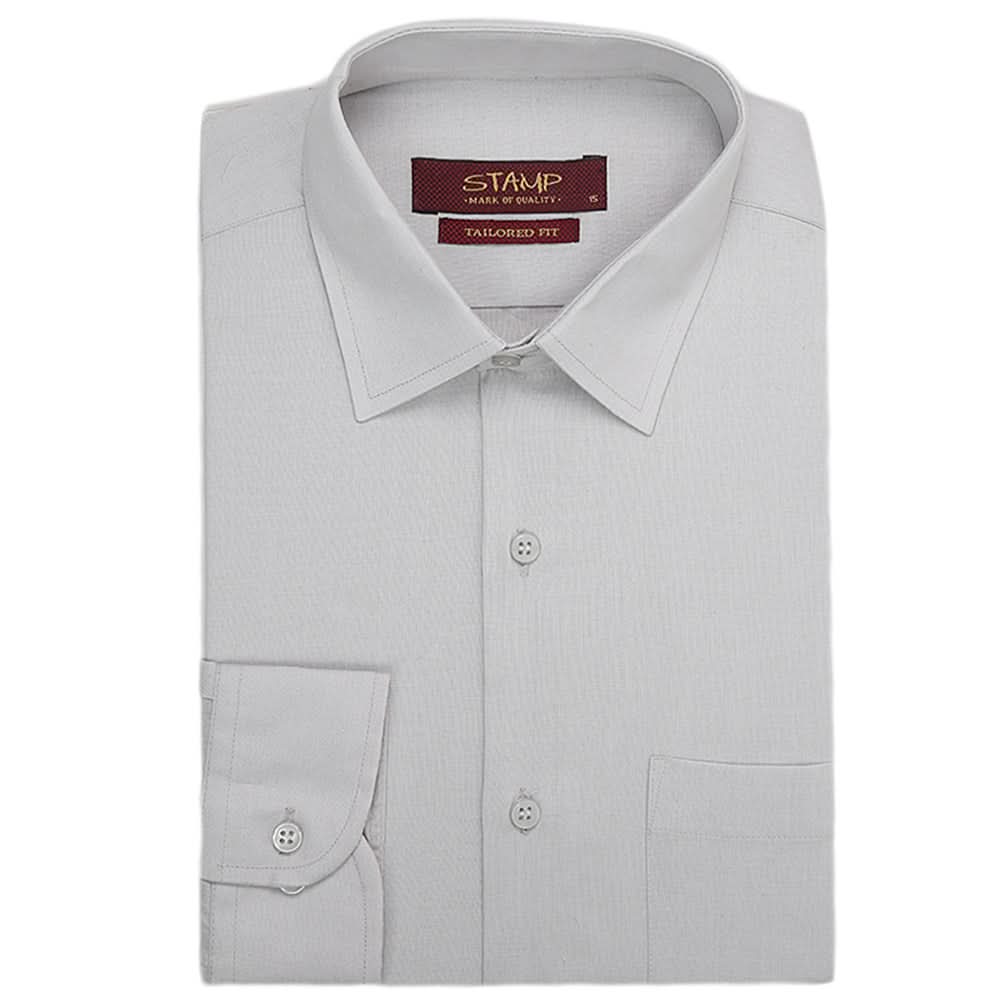 Mens Formal Shirt Plain - Silver, Men, Shirts, Chase Value, Chase Value